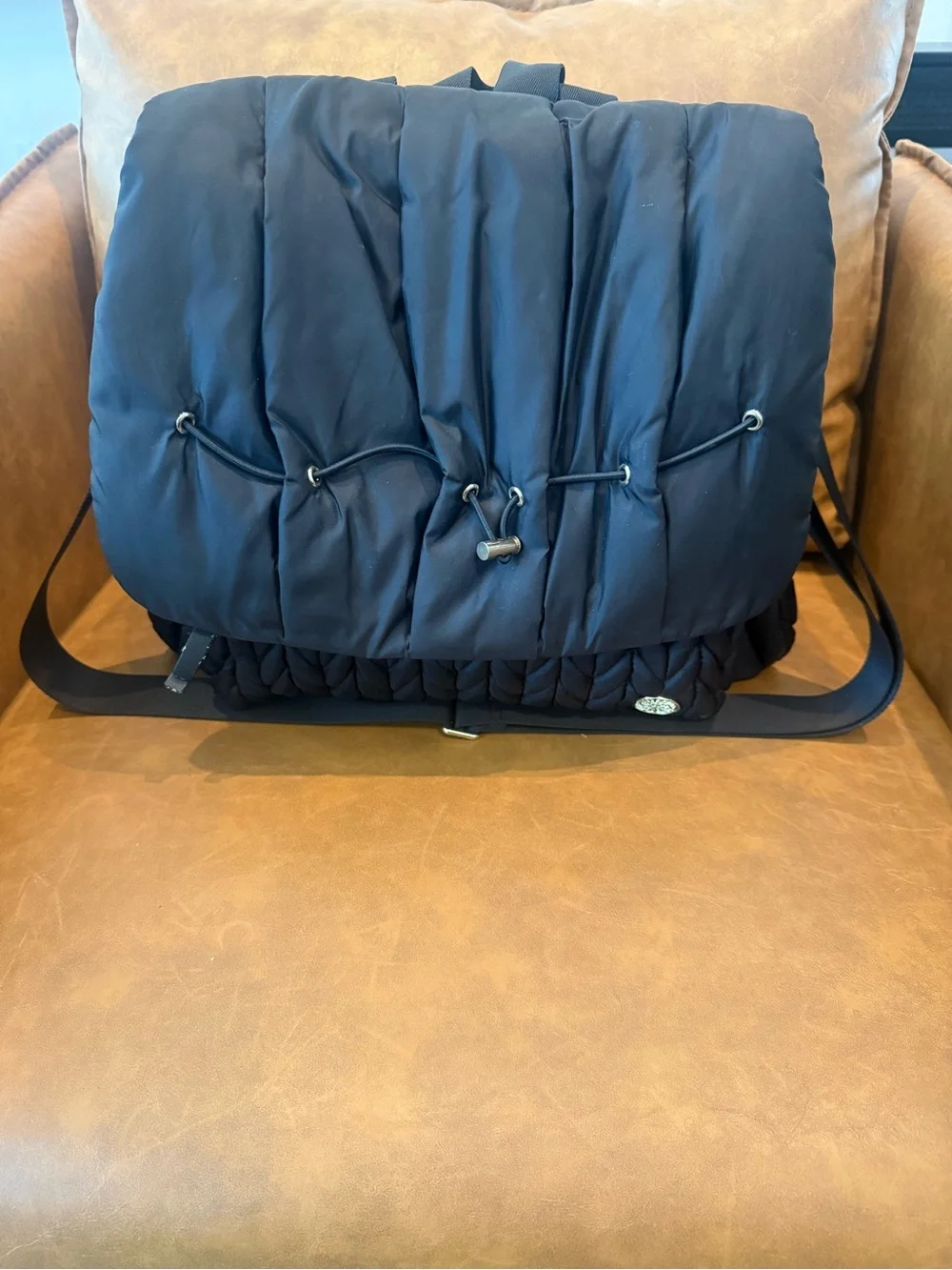 Happ Levy Backpack Quilted Black Diaper Bag Crossboy Purse